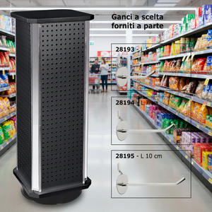 Espositore Girevole per Portachiavi H67cm, Ganci per Esposizione Prodotti - Product Image 3