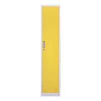 Casier en acier coloré à porte simple, démontable, résistant à la rouille, pour le rangement des vêtements des employés, idéal pour dortoir et salle de sport