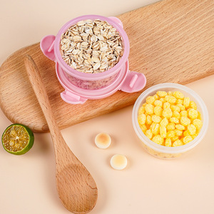 Mini Food Storage Containers Plastic Round Sealed BabyBox Snack Fruit Keeper Single Layer Fresh Cute Design - Product Image 2