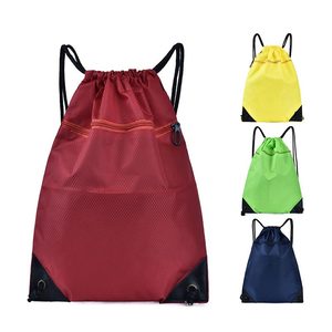 Sac à dos à cordon de serrage pliable, personnalisé, imprimé, multicolore, pour enfants, école, sport, marathon, en polyester 210D, pour l'extérieur - Product Image 1