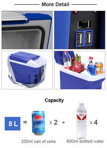 ثلاجة سيارة كهربائية جديدة صغيرة الحجم سعة 8 لتر للاستخدام الخارجي والتخييم بجهد 12 فولت و230 فولت - Product Image 6