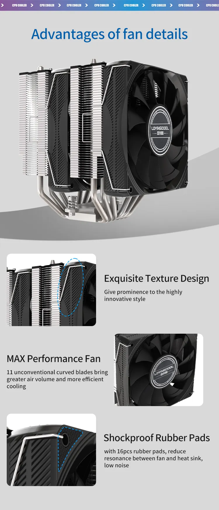 Lovingcool Hot sell High Quality CPU Gaming Cooler RGB Fan UFO ARGB PMW 5V 3Pin Computer Case PC Cooler AMD/Intel Aio CPU Tower