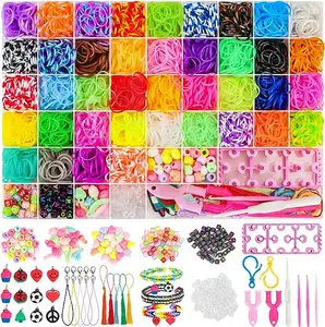 5000 Gummi Webstuhl Bänder Starter Kit 40 Farben Webstuhl Bänder Kit für DIY Nachfüll armband Herstellung Craft Kits Geschenk für Kinder