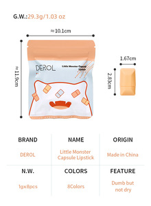 En gros à base de minéraux bonbons mat rouge à lèvres velours brouillard couleur Capsule rouge à lèvres produit cosmétique ensemble de 8 pièces/sac - Product Image 6