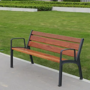 Banc de jardin extérieur en teck avec dossier en Aluminium