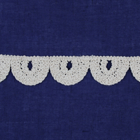 Dentelle guipure en coton antique, bordures festonnées brodées pour vêtements et textiles de maison