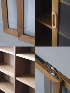 ตู้ข้างทรงสี่เหลี่ยมทำจากไม้โอ๊คสไตล์วาบิซาบิ  ประตูบานกระจก  ตู้เก็บของไม้จริง  เฟอร์นิเจอร์บ้าน  ตู้จัดระเบียบห้องรับประทานอาหาร ผลิตในจีน - Product Image 3