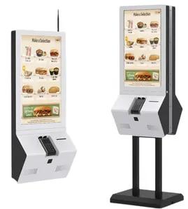 Encomenda automática kiosk touchscreen, restaurante, encomenda kiosk, menu, hotel, serviço de auto serviço, encomenda