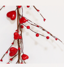 DAMAI Valentine's Day Red Heart Shaped Berry <b>Swags</b> Artificial Hanging Hearts Shaped Berry SwagsHeart Berries Twig Wreath - Product Image 4