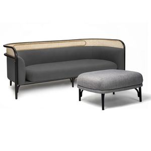 Sofá tejido de ratán con marco de Metal para exteriores, diseño nórdico moderno, para restaurante - Product Image 2