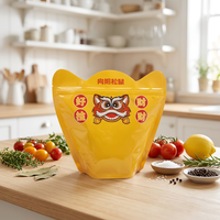 Sachet alimentaire transparent à fermeture éclair, personnalisable, avec fenêtre, en plastique, à fond stable, pour emballage alimentaire, vente chaude