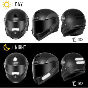 Autocollants réfléchissants pour casque de moto, film noir 3M amovible, ensemble de 8 pièces, design de course, dessin animé, bandes invisibles - Product Image 3
