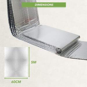 Facile à installer, avec des tampons adhésifs inclus, améliore l'efficacité du <span class=keywords><strong>radiateur</strong></span>, 0,6 m x 5 m, isolation du <span class=keywords><strong>radiateur</strong></span>, feuille réfléchissante - Product Image 2