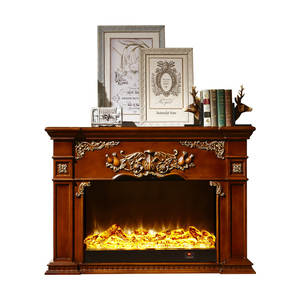 <span class=keywords><strong>Cheminée</strong></span> électrique encastrable en bois personnalisée couleur ivoire avec flamme simulée, <span class=keywords><strong>chauffage</strong></span> électrique, télécommande et réglage domestique - Product Image 4