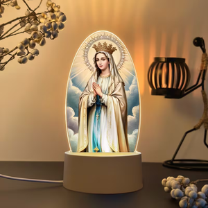 מנורת לילה תלת מימדית עם הדפסת UV של ישו, מריה הקדושה וצלב, למכירה חמה בשנת 2026, לקישוט - Product Image 5