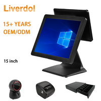 Sistema POS Profesional con Pantalla Táctil de 15 Pulgadas, Intel Core I3/i5/i7, 10 Puntos Táctiles, Windows, Bluetooth/WiFi para Restaurantes, Tiendas y Negocios