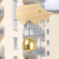 Timbre de madera magnético hecho a mano con timbre de latón, campana de notificación ecológica para alquiler para tienda Boutique de apartamentos