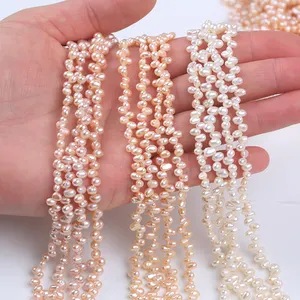 3-3.5mm AA quality pearls top drilled natural freshwater rice pearl for jewelry making