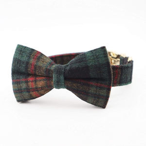 Collar de perro con pajarita para mascota, colorido, ajustable, escocés, tartán, clásico, a cuadros, patrón escocés - Product Image 4