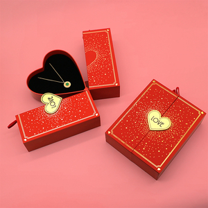 Doppia porta aperta Eco Friendly vuoto san valentino gioielli ti amo scatola regalo per collana - Product Image 1