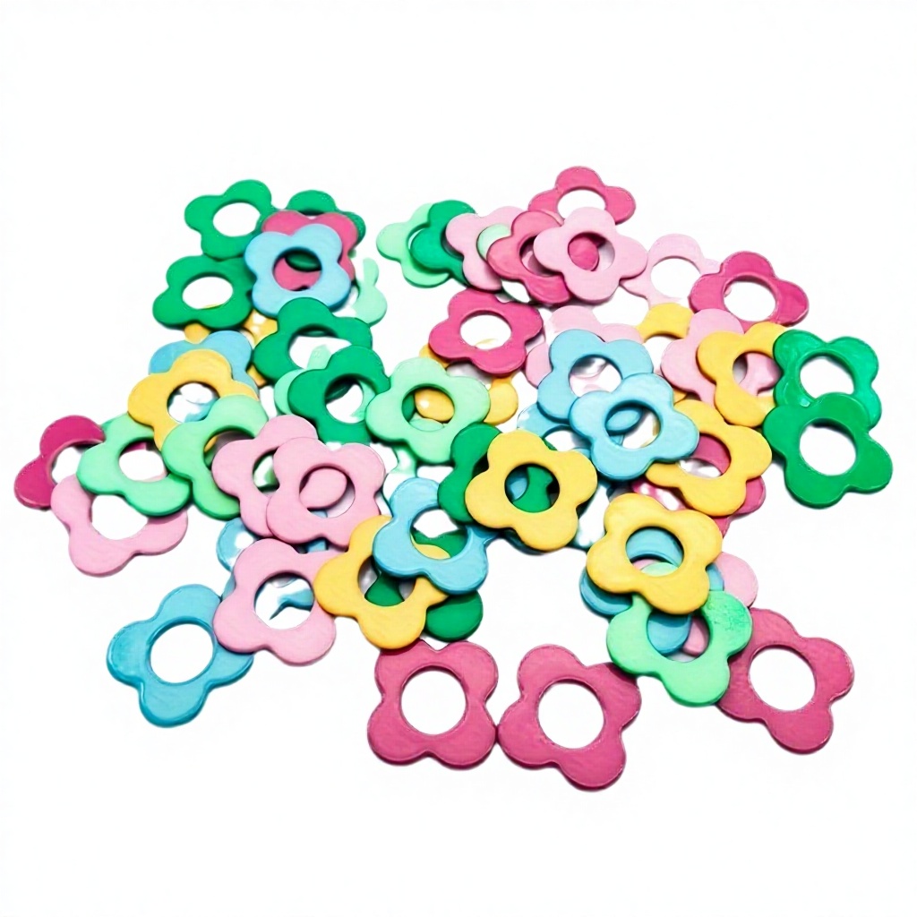 Four-leaf flower mixed color mark buckle