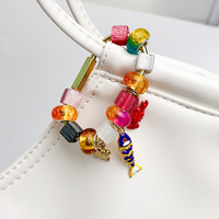 JS Luxe Geknoopte Sleutelhanger Charms Letter Fruit Cartoon Strik Hart Hanger Aangepaste Karabijnhaak Autosleutelring Ornament voor Tas Accessoire