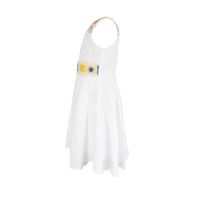 Robes pour fillettes, crochet, patchwork, col carré, style bohème, vêtements pour enfants, coton blanc, mousseline, été, plage, fête