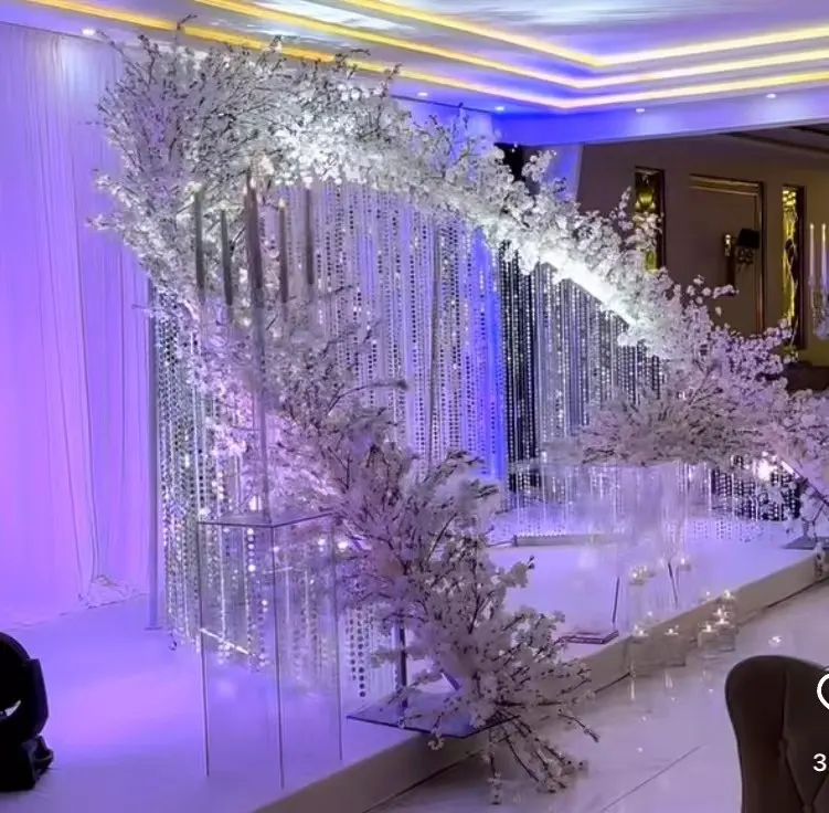 Fundo de cristal para casamento, novo design, prata, aço inoxidável, metal, fundo redondo de cristal