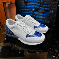 Chaussures en cuir de crocodile véritable à la mode pour homme, baskets élégantes, semelle en caoutchouc, style décontracté, chaussures de sport pour homme