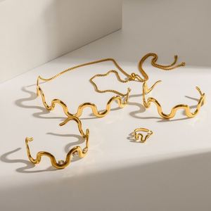 Conjunto de collar y pendientes con cuentas ovaladas de ónix negro y degradado llamativo para mujer. Venta al por mayor directamente de fábrica. - Product Image 2