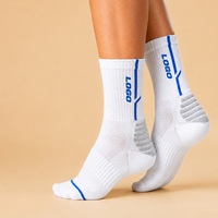 Chaussettes de sport en coton personnalisées avec logo, design personnalisé gratuit, respirantes, pour basketball et course à pied, unisexe, mi-mollet, pour le tennis