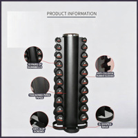 Support de rangement vertical réglable pour haltères cylindriques, double face, multi-niveaux, pour usage commercial et domestique, directement de l'usine