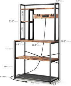 Scaffalatura in metallo moderno regolabile a 3 livelli 36x18x60 pollici mensola in metallo resistente da cucina - Product Image 3