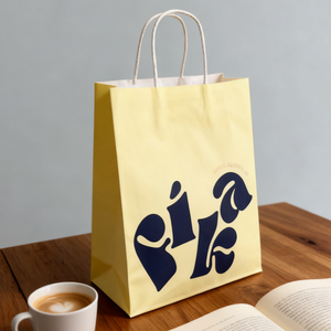 Wholesale Customized Logo Eco Friendly Recyclable Biodegradable <b>Waterproof</b> Gift Take Away Kraft Paper Bags with Ribbon Handles - Product Image 2