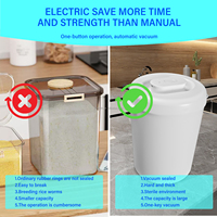 Conteneur de stockage alimentaire intelligent haut de gamme, électrique et automatique, avec fermeture hermétique à une touche, rechargeable, en ABS, anti-odeurs, OEM