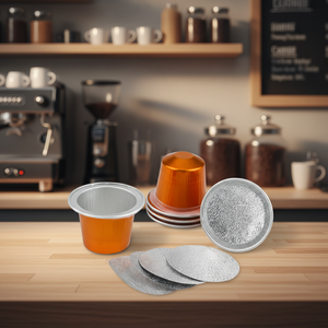 Cápsulas de Café de Aluminio de Venta de Fábrica, Se Aceptan Cápsulas de Café Personalizadas en Tamaño y Color con Tapa de Aluminio - Product Image 1