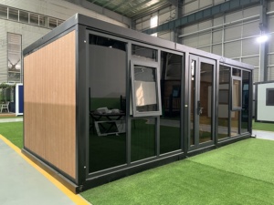 Maison <span class=keywords><strong>mobile</strong></span> extérieure préfabriquée pliable à double aile extensible, bureau et salon, une chambre, un salon - Product Image 3