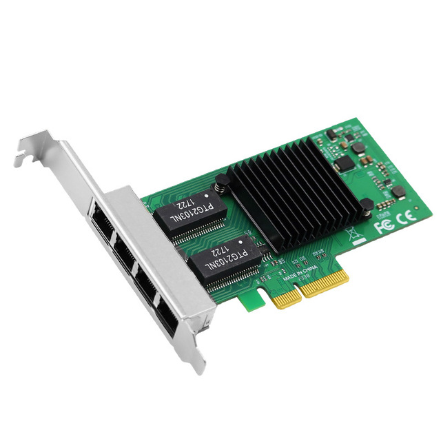 I350-T4 PCI-X Four Gigabit 10/100/1000Mbps Server Network Card with Soft Routing Aggregation RJ45