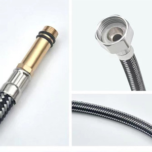 Connecteur de tuyau d'eau en acier inoxydable 304, tuyau flexible de 1/2 pouces pour robinet d'eau chaude et froide, usage domestique - Product Image 4