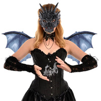 Ensemble de fête de carnaval transfrontalier européen et américain : Masque et ailes de dragon pour adulte en mousse PU, accessoires DIY pour Halloween