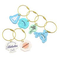 Porte-clés mousqueton en alliage de zinc personnalisé avec logo double face, pendentif en caoutchouc acrylique et cordon DIY pour sac à dos