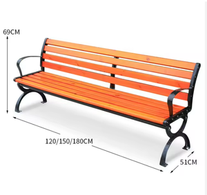 Banco Largo de Madera Personalizado al por Mayor, Banco para Parque Público, Asiento para 3 Personas, Banco Largo de Madera para Exteriores - Product Image 6