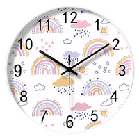 REIDA Horloge murale pour enfants, fonctionne à piles, horloge éducative pour enfants, idéale pour les chambres d'enfants, les salles de jeux