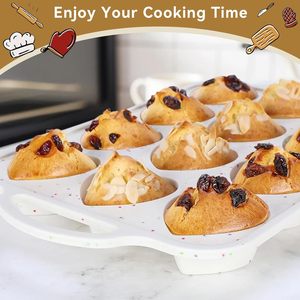 12 Cups LFGB Non Stick BPA Free Metal Reinforced Frame Heart Silicone Cupcake Pan Muffin Cake Tin Baking Mold - Product Image 5