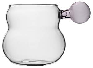 Design de mode 280ml en forme de <span class=keywords><strong>gourde</strong></span> tasse transparente en verre à haute teneur en borosilicate avec poignée en boule tasse à lait de café - Product Image 6
