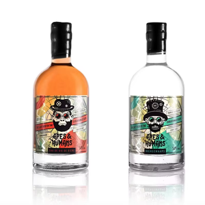 Meilleures ventes de bouteilles en verre rondes personnalisées de 700ml pour vodka Gin Whisky Brandy <span class=keywords><strong>Tequila</strong></span> avec bouchons - Product Image 2