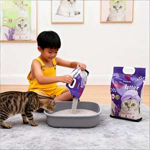 Bac à litière pour chat en tofu avec charbon actif, amidon de maïs, biodégradable et sans blocage - Product Image 1