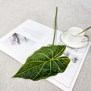 Nhân tạo alocasia lá lụa lớn màu xanh lá cây Lá Treo cây xanh Lá Giả Thu hải đường cho văn phòng đám cưới tường trang trí nội thất - Product Image 5
