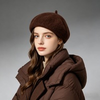Bonnet de peintre vintage en laine épaisse et chaude 100 % laine pour femme, style japonais et coréen, doux et moelleux, collection automne/hiver
