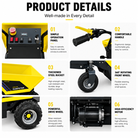 Antspower 2026 Dumper Elettrico a Batteria Capacità 500kg Carrello Ribaltabile a Quattro Ruote per Edilizia e Giardinaggio